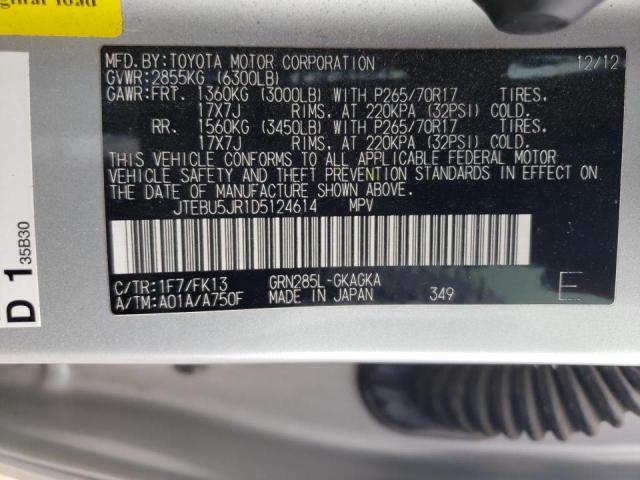 Photo 10 from auction – 2013 TOYOTA 4RUNNER SR with VIN JTEBU5JR1D5124614