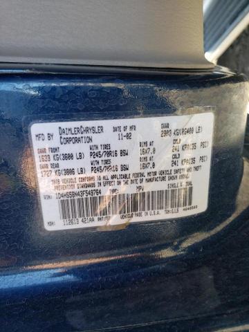Photo 10 from auction – 2003 DODGE DURANGO SL with VIN 1D4HS58N43F549764