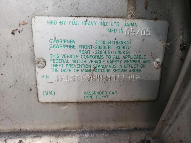 Photo 10 from auction – 2006 SUBARU FORESTER 2 with VIN JF1SG63646H711742
