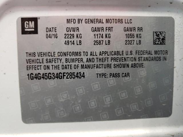 Photo 10 from auction – 2016 BUICK LACROSSE S with VIN 1G4G45G34GF285434