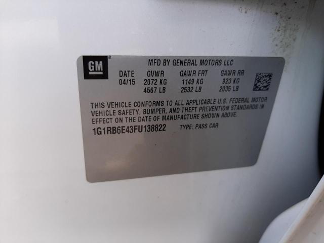 Photo 10 from auction – 2015 CHEVROLET VOLT with VIN 1G1RB6E43FU138822