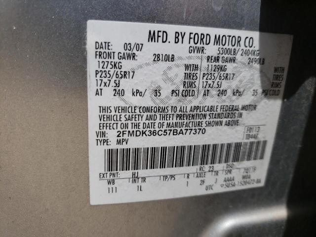 Photo 10 from auction – 2007 FORD EDGE SE with VIN 2FMDK36C57BA77370
