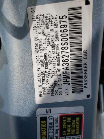Photo 10 from auction – 2008 HONDA CIVIC HYBR with VIN JHMFA36278S006975