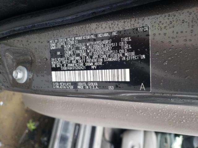 Photo 10 from auction – 2007 TOYOTA SEQUOIA LI with VIN 5TDBT48A17S282421