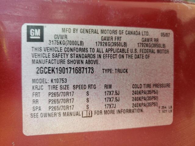 Photo 10 from auction – 2007 CHEVROLET SILVERADO with VIN 2GCEK190171687173