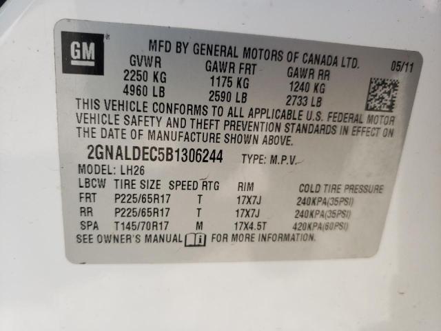 Photo 10 from auction – 2011 CHEVROLET EQUINOX LT with VIN 2GNALDEC5B1306244