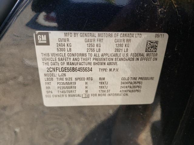 Photo 10 from auction – 2011 CHEVROLET EQUINOX LT with VIN 2CNFLGE56B6455634