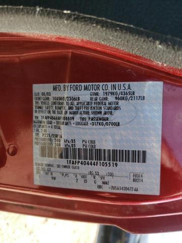 Photo 10 from auction – 2004 FORD MUSTANG with VIN 1FAFP40444F105519