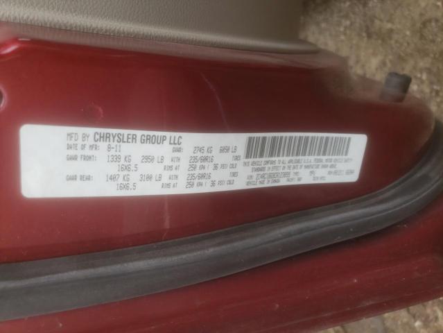 Photo 10 from auction – 2012 CHRYSLER TOWN & COU with VIN 2C4RC1BG9CR123899