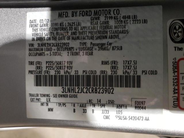Photo 10 from auction – 2012 LINCOLN MKZ with VIN 3LNHL2JC2CR823902