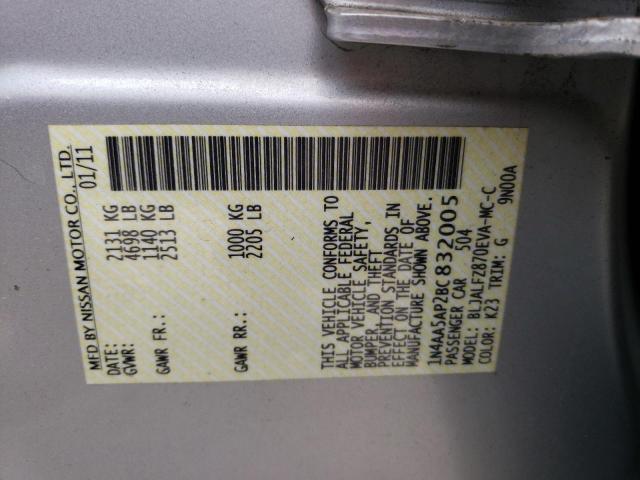 Photo 10 from auction – 2011 NISSAN MAXIMA S with VIN 1N4AA5AP2BC832005