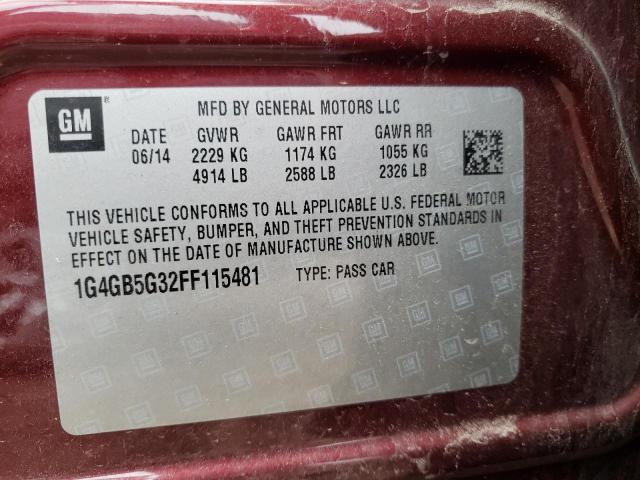 Photo 10 from auction – 2015 BUICK LACROSSE with VIN 1G4GB5G32FF115481