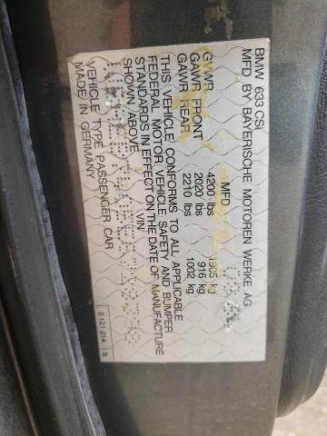 Photo 10 from auction – 1984 BMW 633 CSI with VIN WBAEB7405E6728398