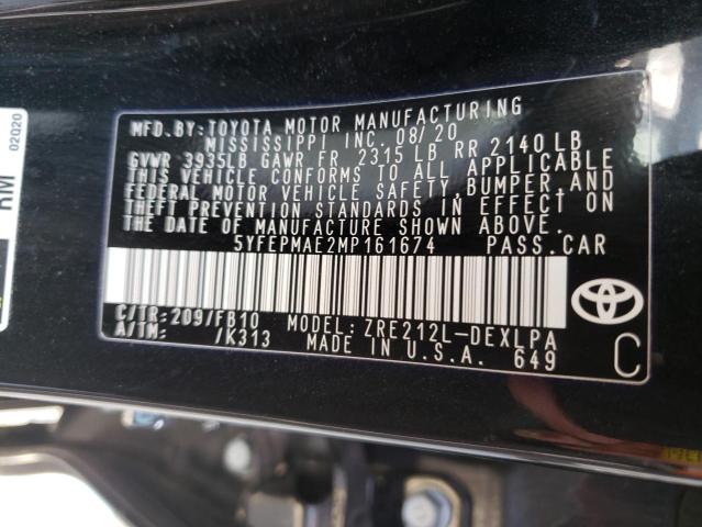 Photo 10 from auction – 2021 TOYOTA COROLLA LE with VIN 5YFEPMAE2MP161674