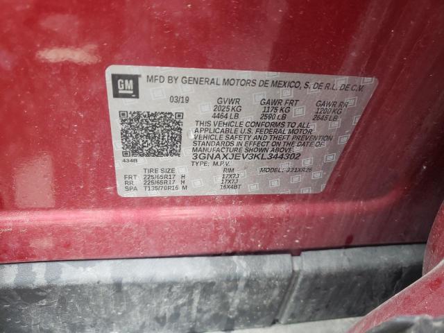 Photo 10 from auction – 2019 CHEVROLET EQUINOX LT with VIN 3GNAXJEV3KL344302