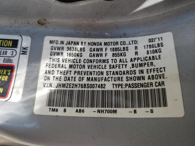 Photo 10 from auction – 2011 HONDA INSIGHT EX with VIN JHMZE2H76BS007482