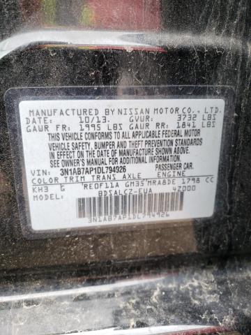 Photo 10 from auction – 2013 NISSAN SENTRA S with VIN 3N1AB7AP1DL794926