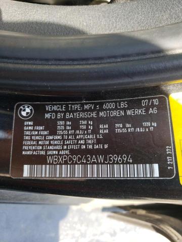 Photo 10 from auction – 2010 BMW X3 XDRIVE3 with VIN WBXPC9C43AWJ39694