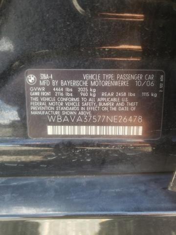 Photo 10 from auction – 2007 BMW 328 I with VIN WBAVA37577NE26478