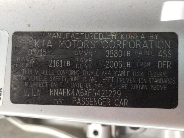Photo 10 from auction – 2015 KIA FORTE LX with VIN KNAFK4A6XF5421229
