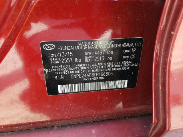 Photo 10 from auction – 2015 HYUNDAI SONATA SE with VIN 5NPE24AF8FH166806