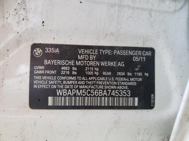 Photo 10 from auction – 2011 BMW 335 I with VIN WBAPM5C56BA745353