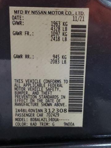 Photo 10 from auction – 2022 NISSAN ALTIMA SV with VIN 1N4BL4DV1NN312308
