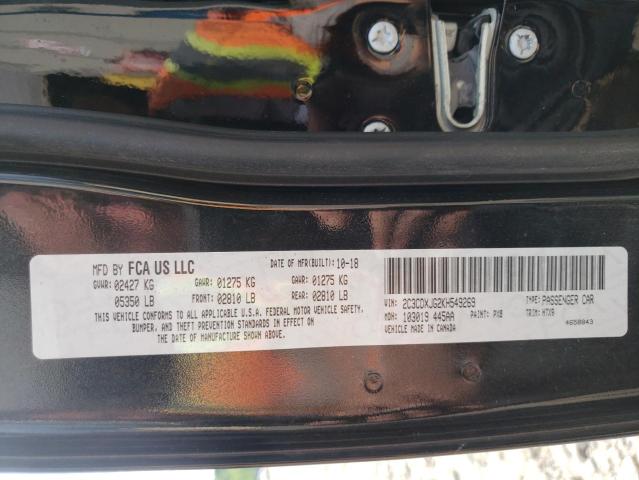 Photo 10 from auction – 2019 DODGE CHARGER SX with VIN 2C3CDXJG2KH549269