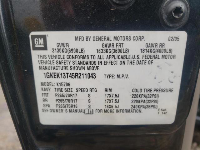 Photo 10 from auction – 2005 GMC YUKON with VIN 1GKEK13T45R211043