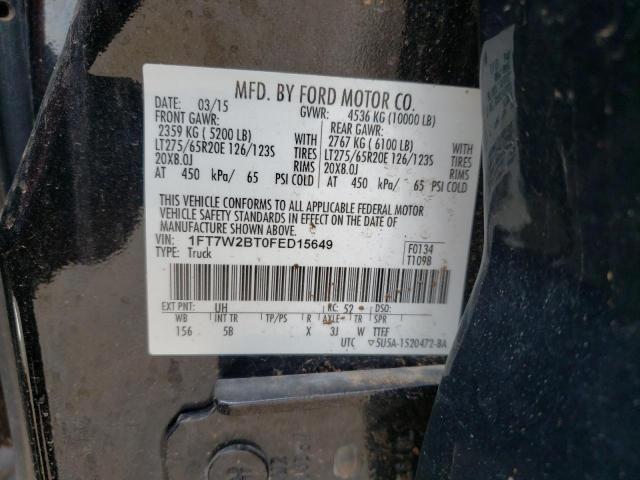Photo 10 from auction – 2015 FORD F250 SUPER with VIN 1FT7W2BT0FED15649