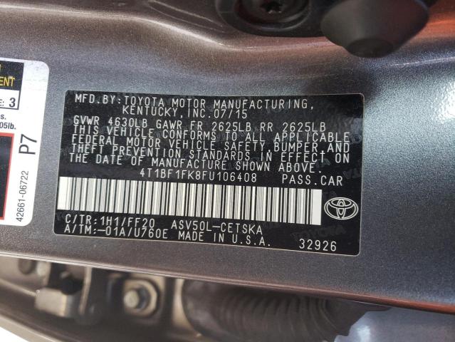 Photo 10 from auction – 2015 TOYOTA CAMRY LE with VIN 4T1BF1FK8FU106408