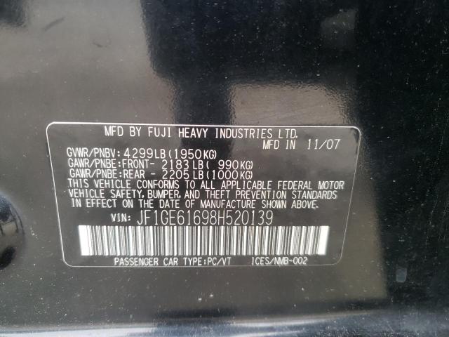 Photo 10 from auction – 2008 SUBARU IMPREZA with VIN JF1GE61698H520139
