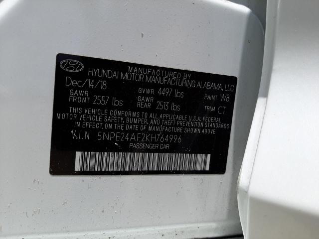 Photo 10 from auction – 2019 HYUNDAI SONATA SE with VIN 5NPE24AF2KH764996