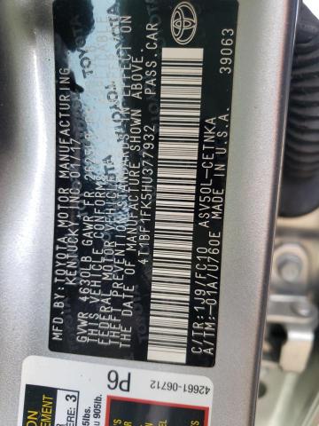 Photo 10 from auction – 2017 TOYOTA CAMRY LE with VIN 4T1BF1FK5HU377932