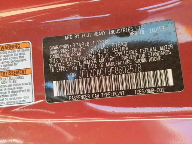 Photo 10 from auction – 2014 SUBARU BRZ 2.0 LI with VIN JF1ZCAC19E8602578