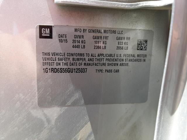Photo 10 from auction – 2016 CHEVROLET VOLT LTZ with VIN 1G1RD6S56GU125037
