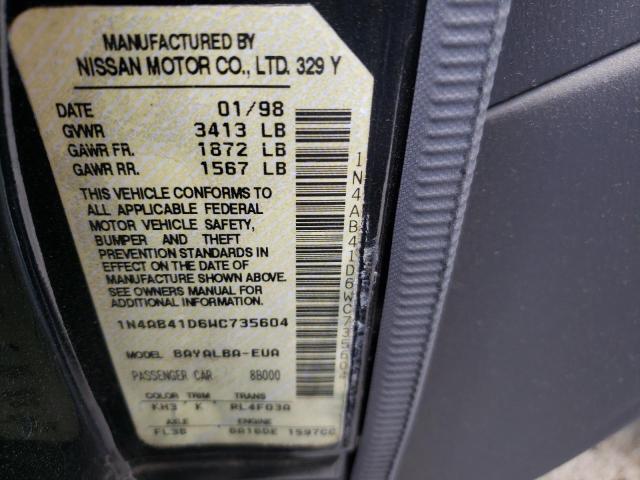 Photo 10 from auction – 1998 NISSAN SENTRA E with VIN 1N4AB41D6WC735604