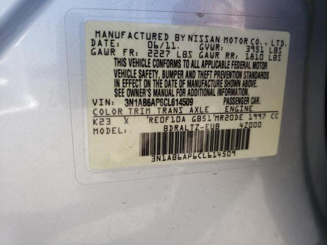 Photo 10 from auction – 2012 NISSAN SENTRA 2.0 with VIN 3N1AB6AP6CL614509