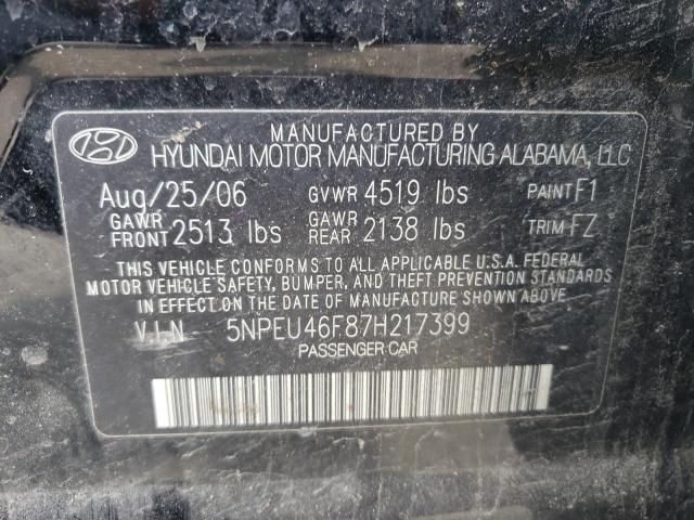 Photo 10 from auction – 2007 HYUNDAI SONATA SE with VIN 5NPEU46F87H217399