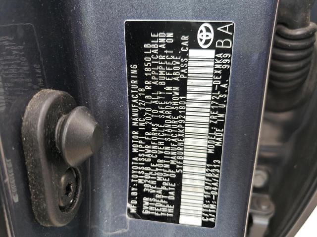 Photo 10 from auction – 2019 TOYOTA COROLLA L with VIN 5YFBURHEXKP921801
