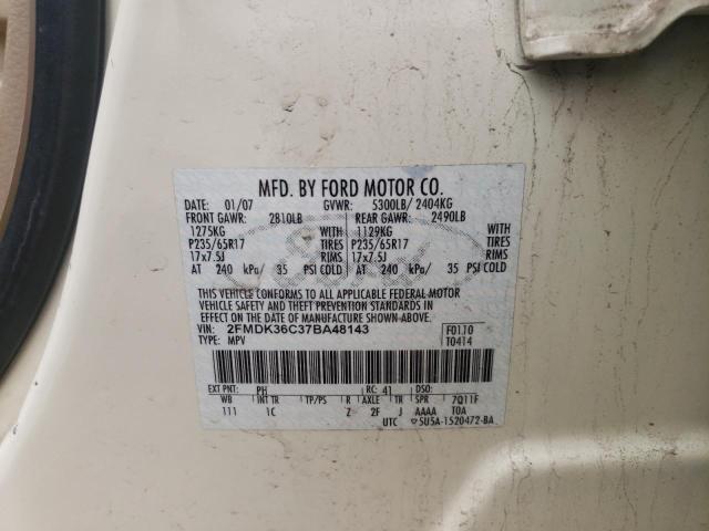 Photo 10 from auction – 2007 FORD EDGE SE with VIN 2FMDK36C37BA48143