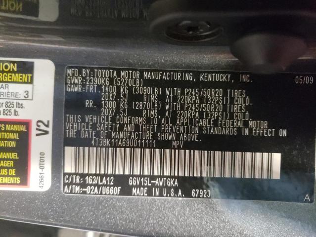 Photo 10 from auction – 2009 TOYOTA VENZA with VIN 4T3BK11A69U011111