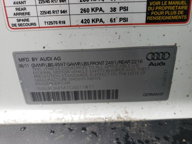 Photo 10 from auction – 2012 AUDI A3 PREMIUM with VIN WAUKJAFM7CA011871