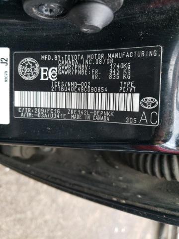 Photo 10 from auction – 2009 TOYOTA COROLLA BA with VIN 2T1BU40E49C090854