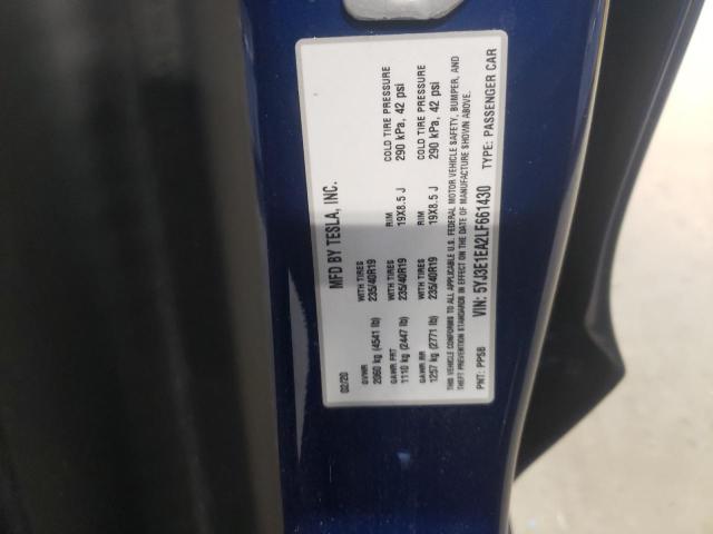 Photo 10 from auction – 2020 TESLA MODEL 3 with VIN 5YJ3E1EA2LF661430