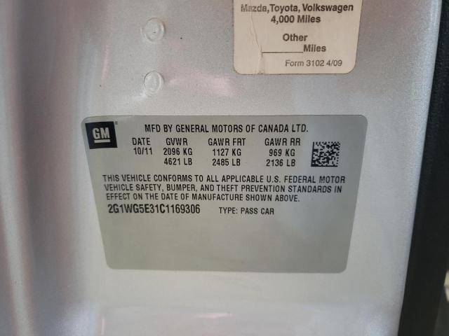 Photo 10 from auction – 2012 CHEVROLET IMPALA LT with VIN 2G1WG5E31C1169306
