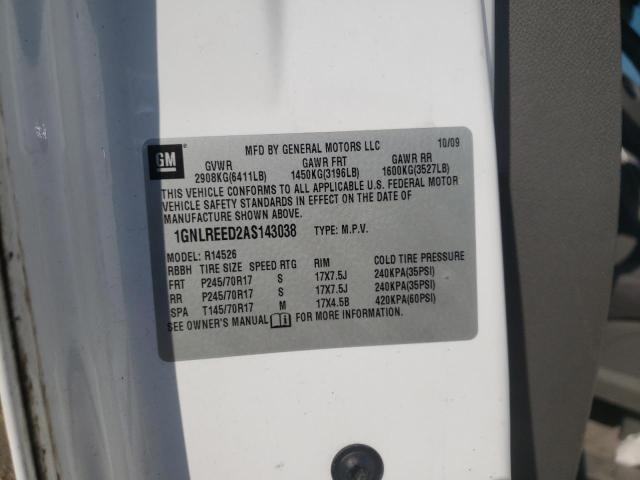Photo 10 from auction – 2010 CHEVROLET TRAVERSE L with VIN 1GNLREED2AS143038