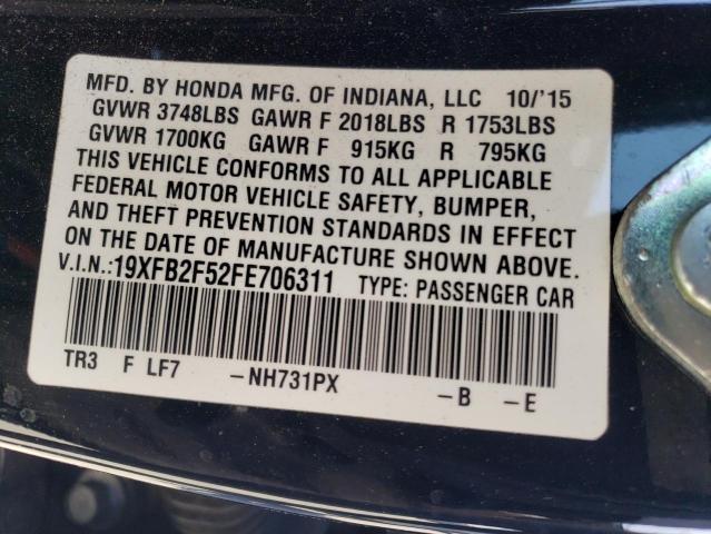 Photo 10 from auction – 2015 HONDA CIVIC LX with VIN 19XFB2F52FE706311