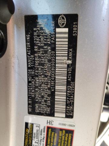 Photo 10 from auction – 2009 TOYOTA CAMRY BASE with VIN 4T1BE46K69U909520