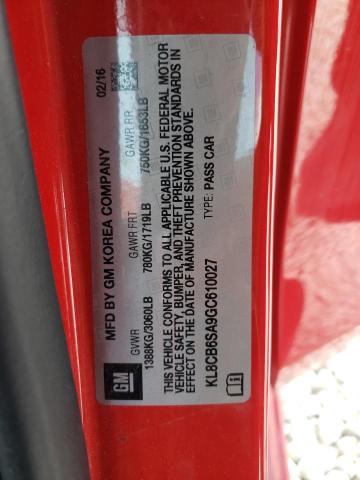 Photo 10 from auction – 2016 CHEVROLET SPARK LS with VIN KL8CB6SA9GC610027